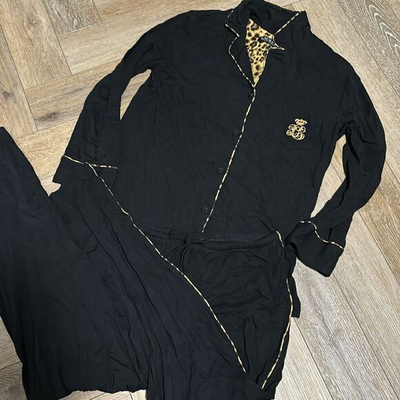 Ralph Lauren Leopard Trim Notch Collar Pajama Set - Picture 3 of 8